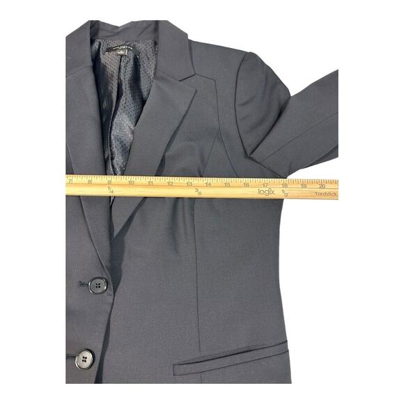 Ann Taylor Blazer Size 8 Black Wool Blend Two Button Notch Long Sleeve Career - Picture 8 of 15